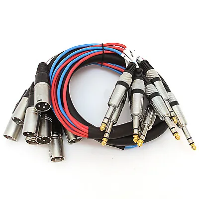 New 8 Channel 5' XLR Male To 1/4  TRS Audio SNAKE CABLE • $48.99