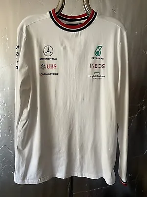 Mercedes Amg Petronas  T Shirt Long Sleeved. White Sixe Xl • £17.99