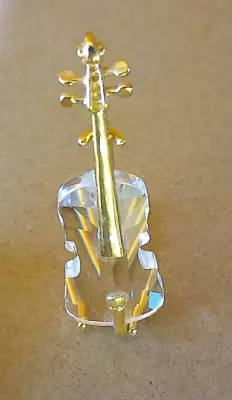 Swarovski Crystal Gold Memories Miniature Violin Cello With Stand No Box MINT • $30