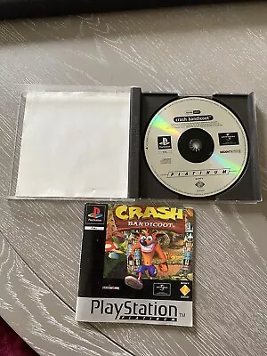 Crash Bandicoot Playstation 1 PS1 Game Complete Platinum Manual Disc And Case • £16