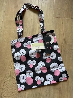 KAWS Bff Black Pink Tote Bag Color Pattern Limited Cotton Sketch COMPANION BFF • £137.79