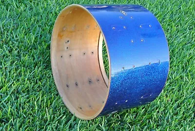 1964 SLINGERLAND 22  BLUE SPARKLE BASS DRUM SHELL + BADGE For YOUR DRUM SET! Q50 • $292.46