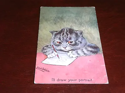 Original  Louis Wain Signed Cat Postcard - I'll Draw Your Portrait Faulkner. • £17.50