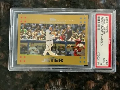 2007 Derek Jeter Gold Card With Mantle/Bush #40 PSA 9 • $400