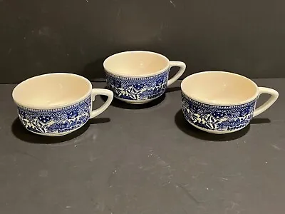 Vintage Royal China Tea Coffee Cups Blue Willow Ware Set Of 3 • $24