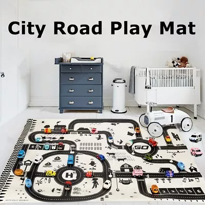 Car Track Game Baby Crawling Carpet Rug Developmental Toy City Road Play Mat • £9.99