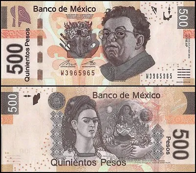 Mexico 500 Peso Mexican Currency Note Quinientos Pesos MXN Rivera Banknote Money • $51.99