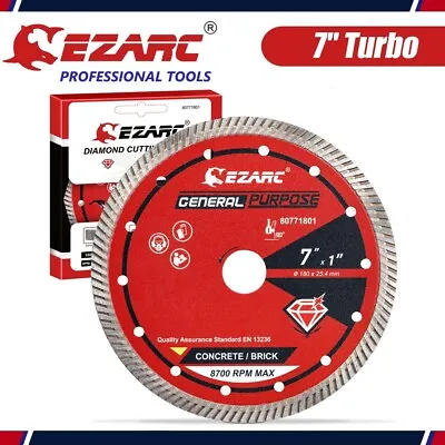 EZARC 7  Turbo Diamond Saw Blade For Angle Grinder Stone Blade For Ceramic Brick • $16.99