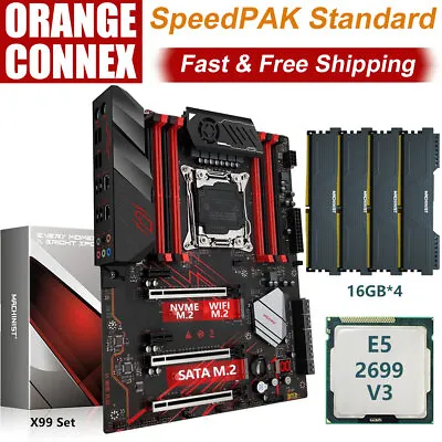 X99 MR9D Motherboard LGA 2011-3 Xeon 2699 V3 CPU 64GB DDR4 2133MHz RAM Combo Kit • $369.96