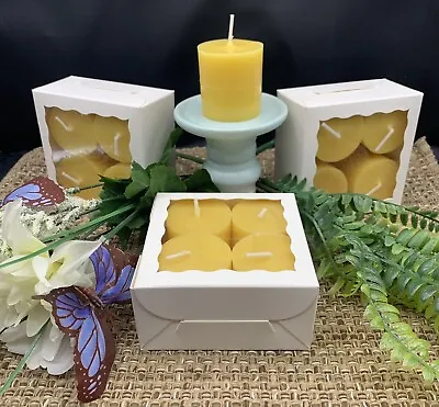 Handcrafted 100% Natural Pure Beeswax Votive Candles 4 Pack • $11.99