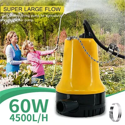 Electric Submersible Pump For Clean Or Dirty Water - Flood Pool Garden Well Pond • £17.99