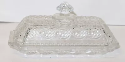 VINTAGE Clear Crystal Glass Covered Butter Dish Crystalucent Avon Cape Cod Waves • $4.95