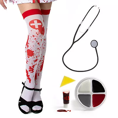 Ladies Zombie Nurse Halloween Accessory Set Fancy Dress Horror Undead Sexy • £9.99