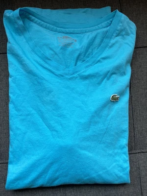 $15 • Buy Lacoste Men Standard Short Sleeve Pima V-Neck Tee SZ 8 XL Bermuda Blue