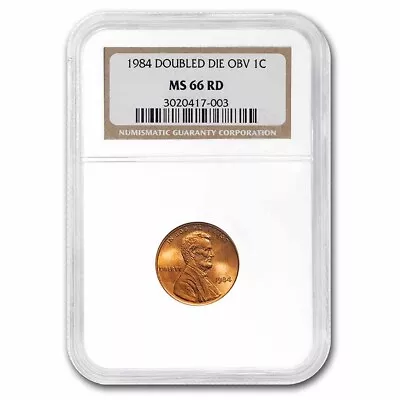 1984 Lincoln Cent Doubled Die Obv MS-66 NGC (Red) • $406.41