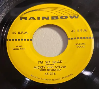 Mickey & Sylvia-rainbow 3160-im So Glad/se De Boom Run Dun=ny R&b R&r 45 1955 M- • $21