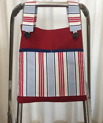 Bag For Walking Frame/zimmer Frame Strong Cotton Fabric 3 Pockets Striped • £13