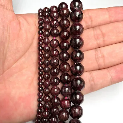 Natural Gemstone Round Spacer Loose Beads Jewelry Making 4mm 6mm 8mm 10mm 12mm • $5.49