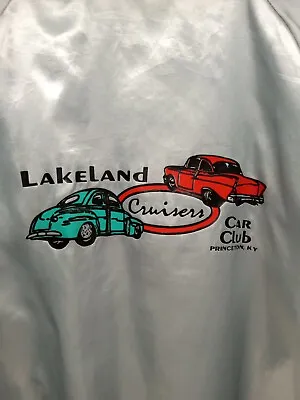  Vintage Car Club Jacket Coat Lakeland Cruisers Car Club Lined Sz XLarge USA • $94.22