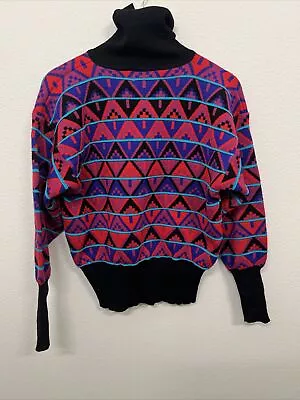 Vintage Tyrolia By Head Retro 80s-90's Ski Sweater - Neon Pink - Women's Size L • $20