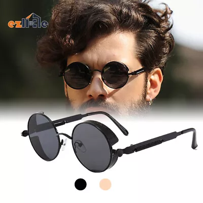 $10.89 • Buy Retro Sun Glasses Vintage Steampunk Sunglasses For Men Women Round Polarized Hot