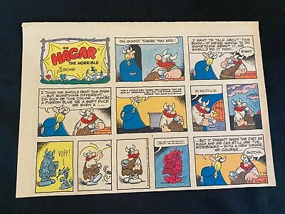 #TH10 HAGAR THE HORRIBLE By Dik Browne Lot Of 10 Sunday Tabloid Half Pages 1975 • $14.99