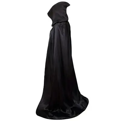 Halloween Costume Adult Kids Hooded Cape Robe Cloak Vampire Witch Wizard • $8.98