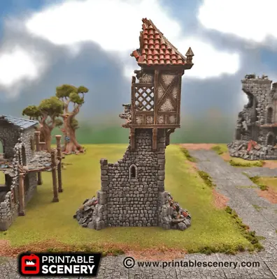 Ruined Winterdale Watchtower - Fantasy Ruins - Fantasy Tabletop Terrain  • $169.24