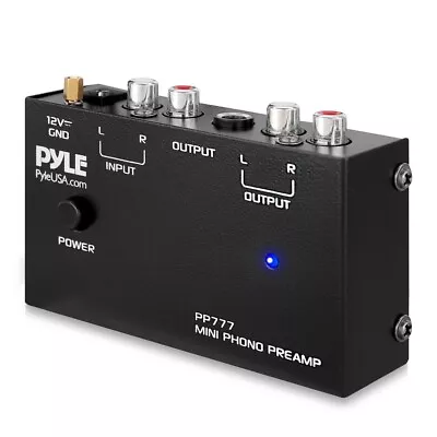 Pyle Phono Turntable Preamp Mini Electronic Audio Stereo Phonograph Preamplifier • $18.99