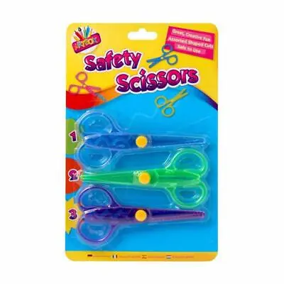 £2.99 • Buy Novelty Cut Safety Scissors 3 Pack - Stationery Kids Children Crafts Art Kids