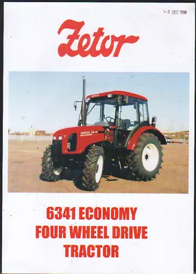 ZETOR  6341 Economy  Four Wheel Drive Tractor Brochure Leaflet • £5.50