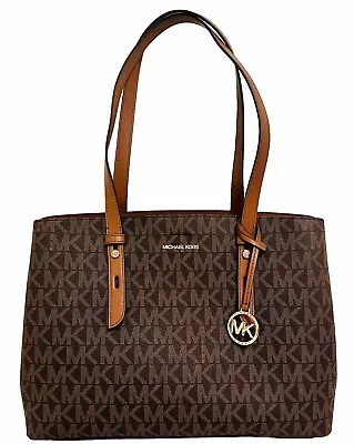 Michael Kors Mel Brown Logo Tote Shoulder Bag Handbag Purse • $61