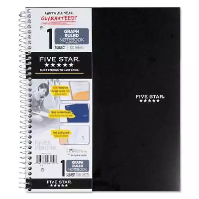 Five Star Wirebound Quadrille Notebook 11 X 8 1/2 100 Sheets Assorted • $12.72