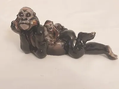 Lifelike K Cantrell ELSA'S SAFARI Family GORILLA Chimp Monkey Signed FIGURINE • $25.01