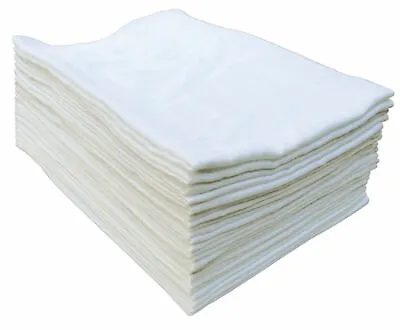 12 X White Muslin Squares Baby Cloths Nappy Inserts 100% Cotton Bibs 70 X 70 Cm • £13.99