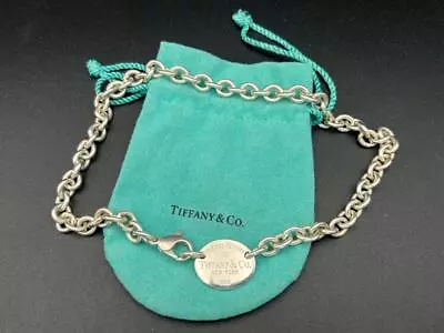 Vintage Sterling Silver Tiffany & Co Please Return To Tag Choker Necklace • $86