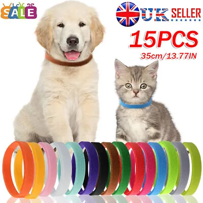 £4.09 • Buy Set Of 15 Puppy Adjustable Collars Welping ID Bands Newborn Dog Kitten Pet Tags