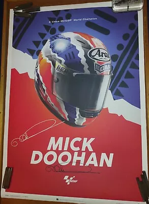 Signed Automobilist Poster Mick Doohan Helmet MotoGP 1999 50 X 70 Cm • $180.42