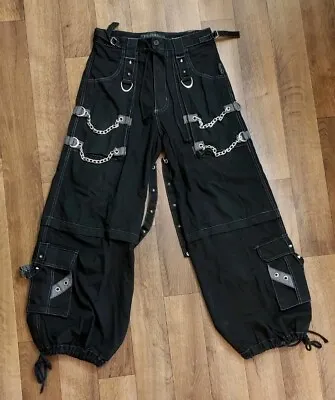 Tripp NYC Daang Goodman Black Wide Leg Bondage Raver Pants Size XS Y2K • $125