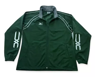 MIZUNO Track Running Jacket Full Zip 2 Pockets Soft Women's Sz M Green EUC • $19.95