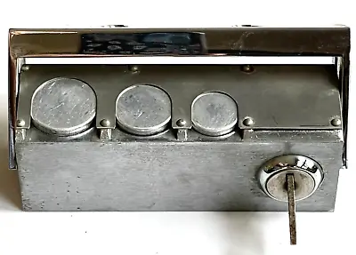 Vintage 1964 Heavy Duty Chrome Auto Locking Coin Dispenser With Key • $39.99