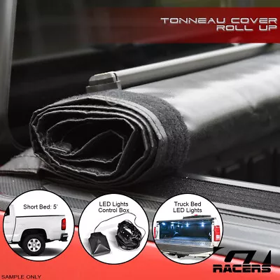 For 2015-2022 Colorado/Canyon 5' Bed LoPro Roll Up Tonneau Cover W/Velcro V2+LED • $206