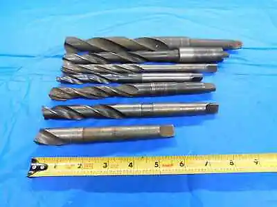 Lot Of 7 Hss Twist Drill Bits Various Sizes Up To 61/64 With Morse Taper Shanks • $89.99