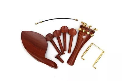 1set 4/4 Violin Kit Rosewood Violin Pegs Chin Rest Tailpiece Endpin Fine Tuners • $25.90