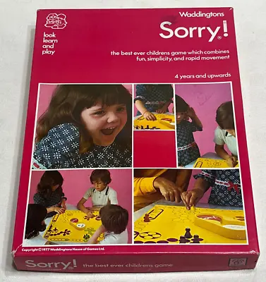 VINTAGE SORRY GAME : 1977 Waddington Edition In Vgc (FREE UK P&P) • £19.95