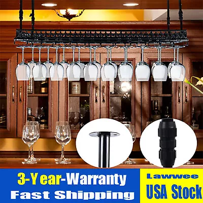 For Kitchen Bar Wall Mounted Metal Wine Storage Rack Goblet Glass Hanging Holder • $118.75