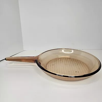 Corning Ware Amber Visions 10.5  Waffle Bottom SKILLET FRYING PAN USA • $19.99