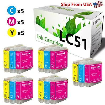 15PK LC51 LC-51 Ink Cartridge For DCP-130C DCP-330C MFC-240C Printer • $17.99