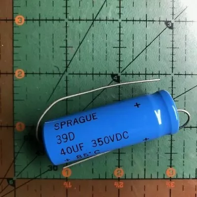 40uF 350v Sprague Axial Electrolytic Capacitor 39D406G350GL4 Amp Audio 1pc • $24.01