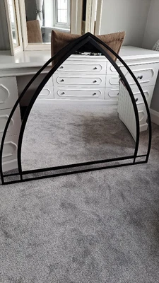 £38.99 • Buy Gothic Arched Style Wall/Over Mantle Mirror MATT Black Metal Frame 90cm X 110cm